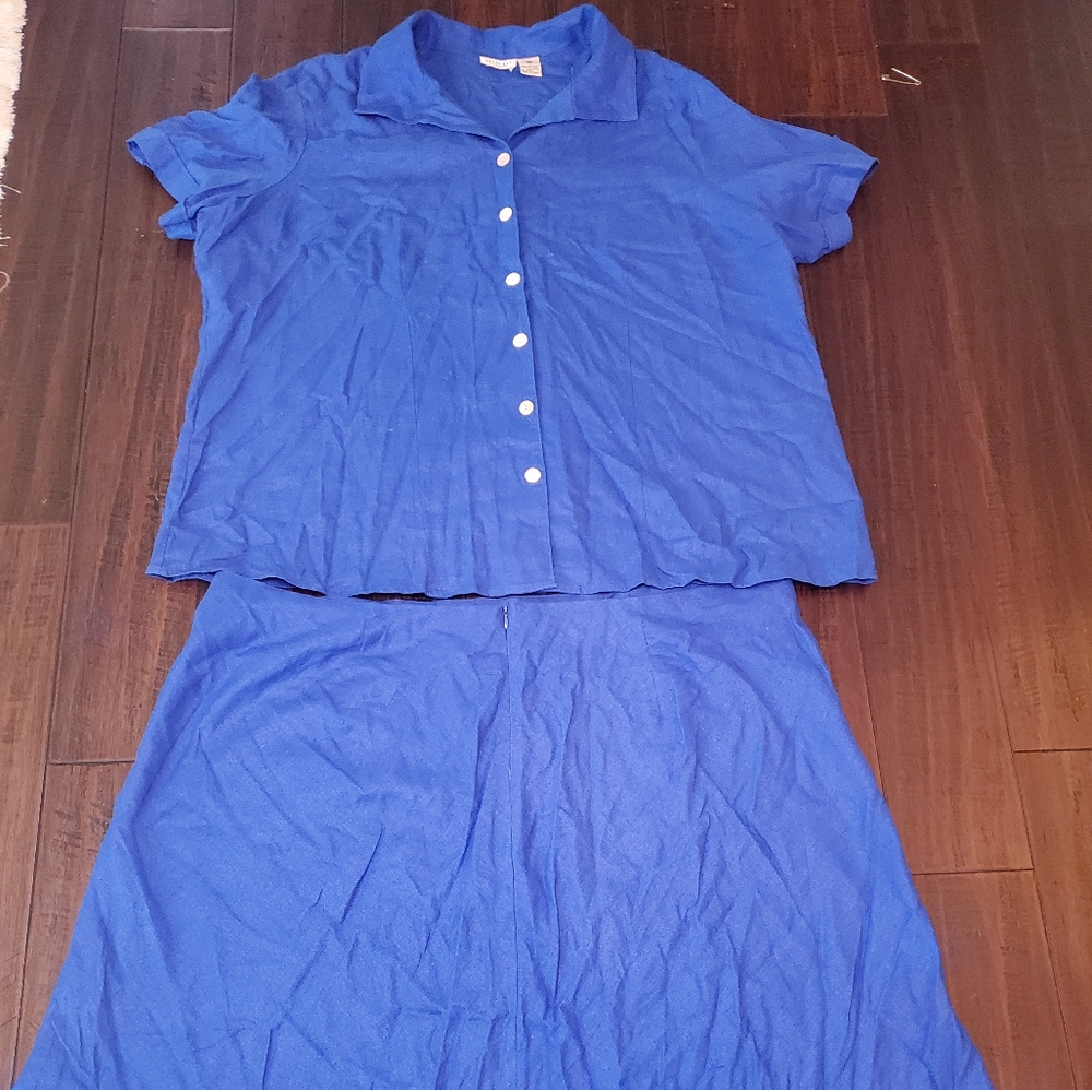 Siesta Key Blue 2 Piece Skirt Set sz 26